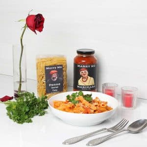 Date Night Gift Basket with Marry Me Marinara, Pasta and Candles